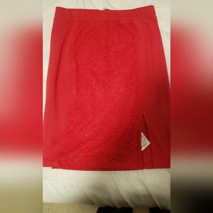 Guess Red Pencil Skirt with Slit for Cocktail